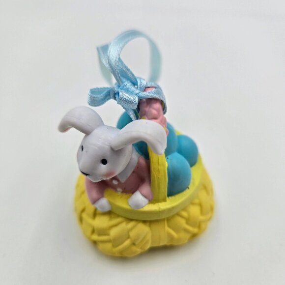 Easter Hanging Ornaments Duck Boat Chick Plane Rabbit Basket Eggs Lot Of 3 Read - Picture 7 of 9